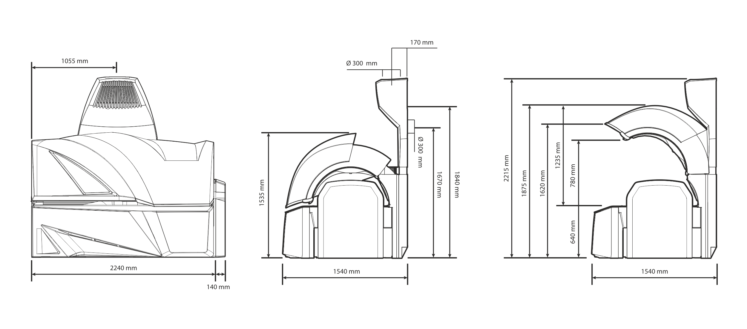 LUXURA VEGAZ 8200 Dimensions