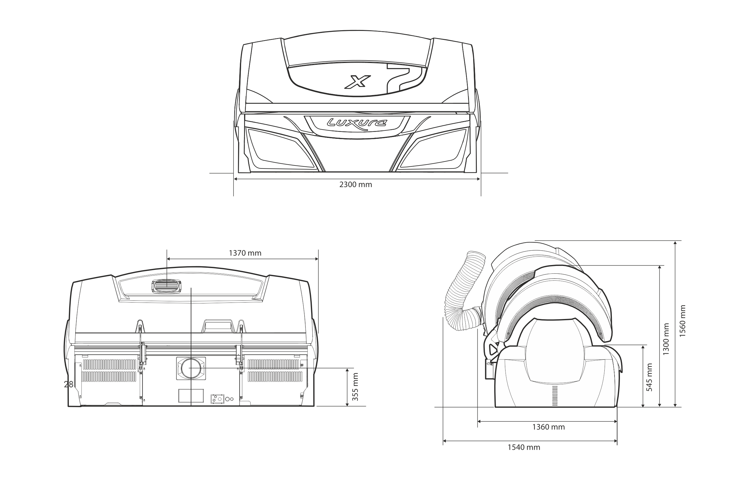 LUXURA X7 Dimensions